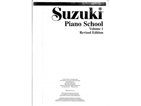 Sách Suzuki Piano School - Volume 1 - Piano House