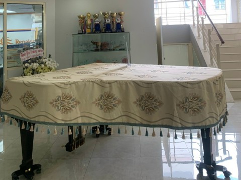 Khăn Phủ Gấm Dầy + Tua Rua Cho Đàn Grand Piano