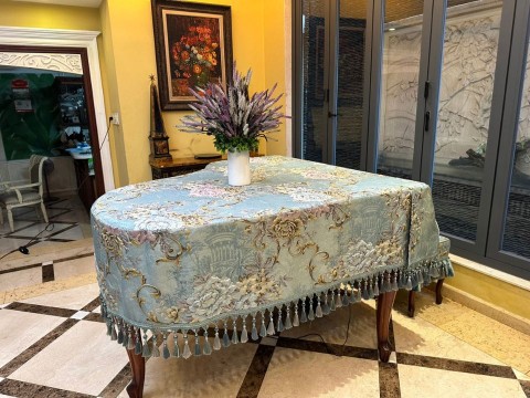 Khăn Phủ Grand Xanh 3D