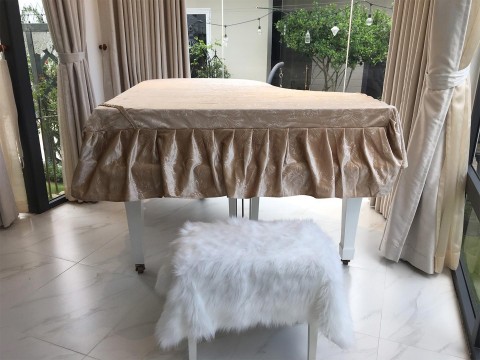 KHĂN PHỦ GRAND PIANO Màu Be Chân Bèo Gợn Sóng
