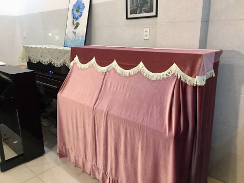 Khăn Phủ Nhung 4 chiều màu hồng Pastel (full đàn)