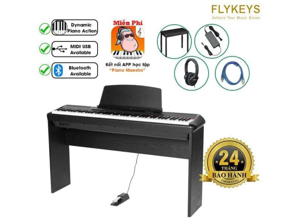 Piano Flykeys FP6 Black (Kèm Chân Gỗ)