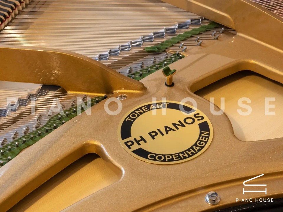 PH Grand Piano: PH157 Legacy | Walnut Cognac Leather | Brass | Modern Sculptural