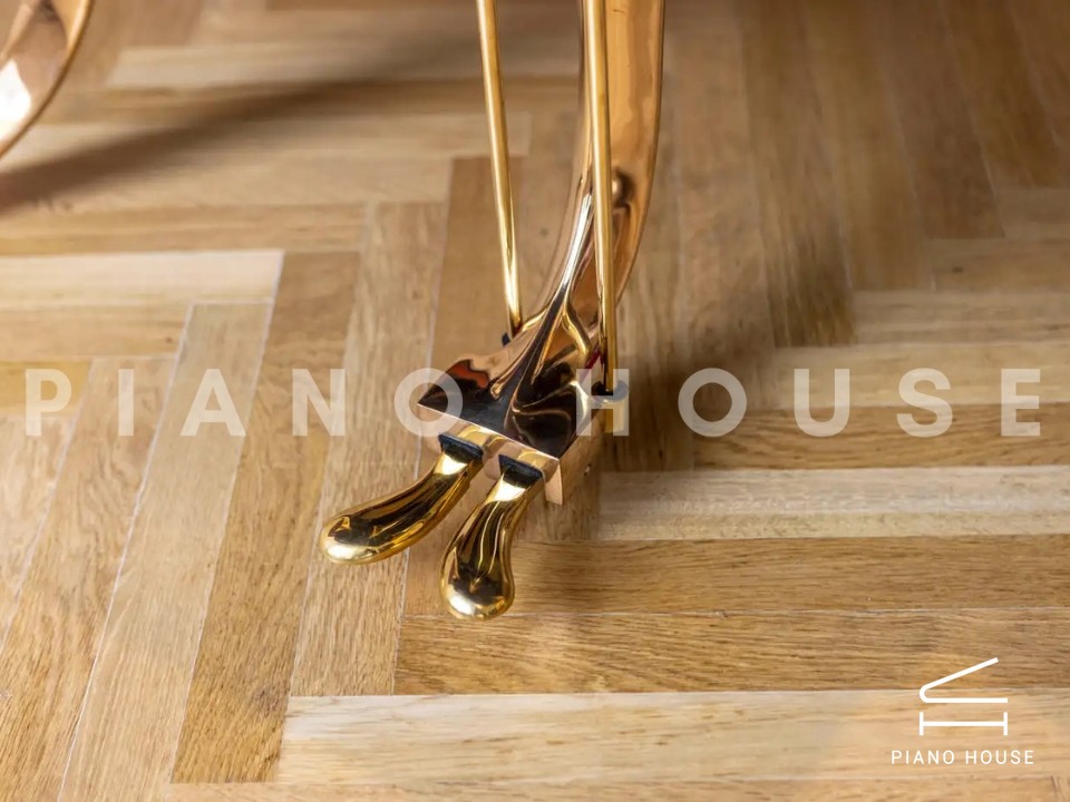 PH Grand Piano: PH157 Legacy | Walnut Cognac Leather | Brass | Modern Sculptural