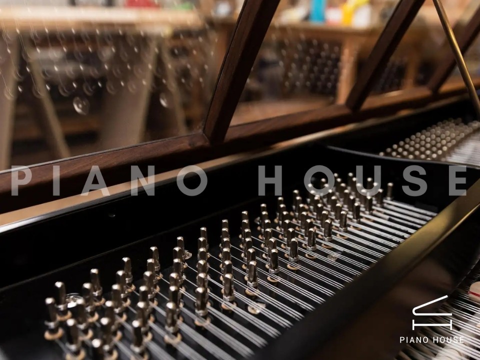 PH Grand Piano: PH159 Legacy Black Woven Leather | Oxidized Brass | Walnut Wood