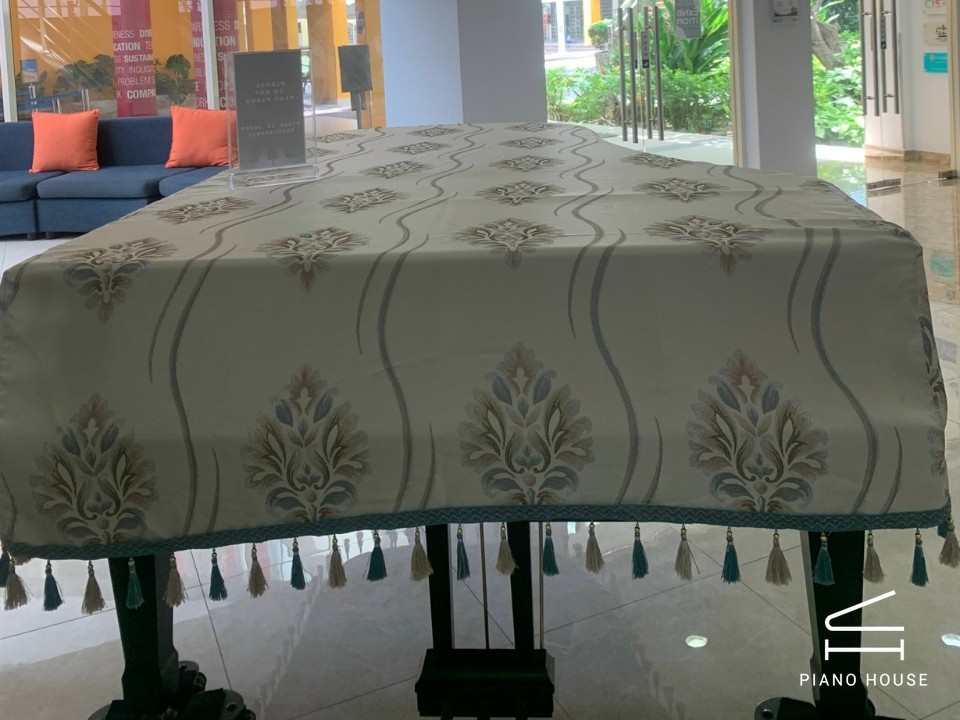 Khăn Phủ Gấm Dầy + Tua Rua Cho Đàn Grand Piano