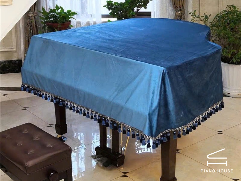 Khăn Phủ Grand Xanh Hà Lan Tua Rua